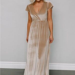Baltic Born Tan Velvet Maxi Dress